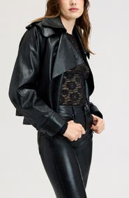Sam Edelman Draped Faux Leather Jacket