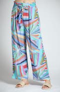 APNY Print Tie Waist Crop Wide Leg Pants