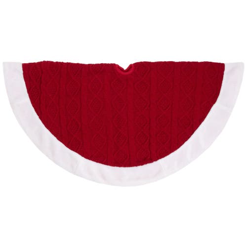 Northlight Cable Knit Christmas Tree Skirt In Red