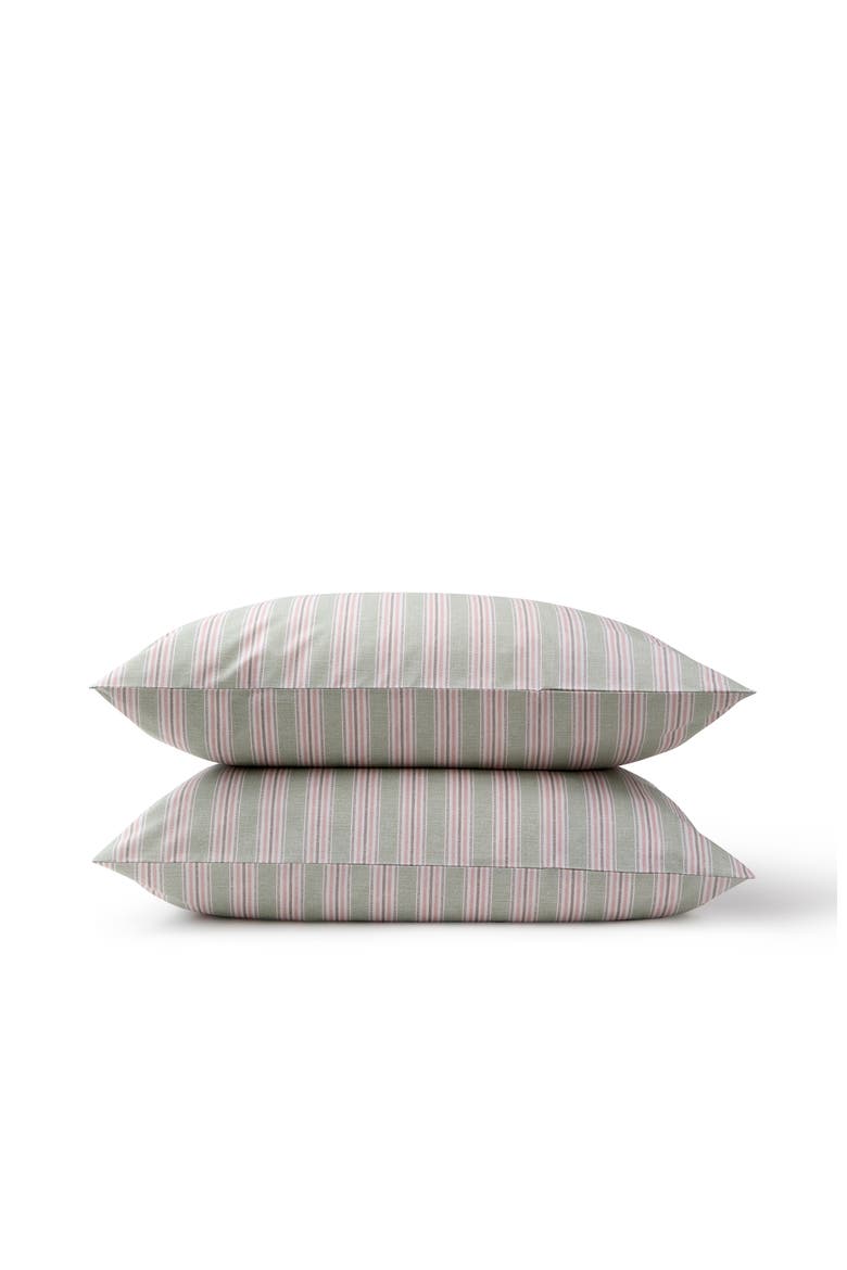 Calder Stripe Cotton Percale Pillow Sham Pairs, Main, color, Pink