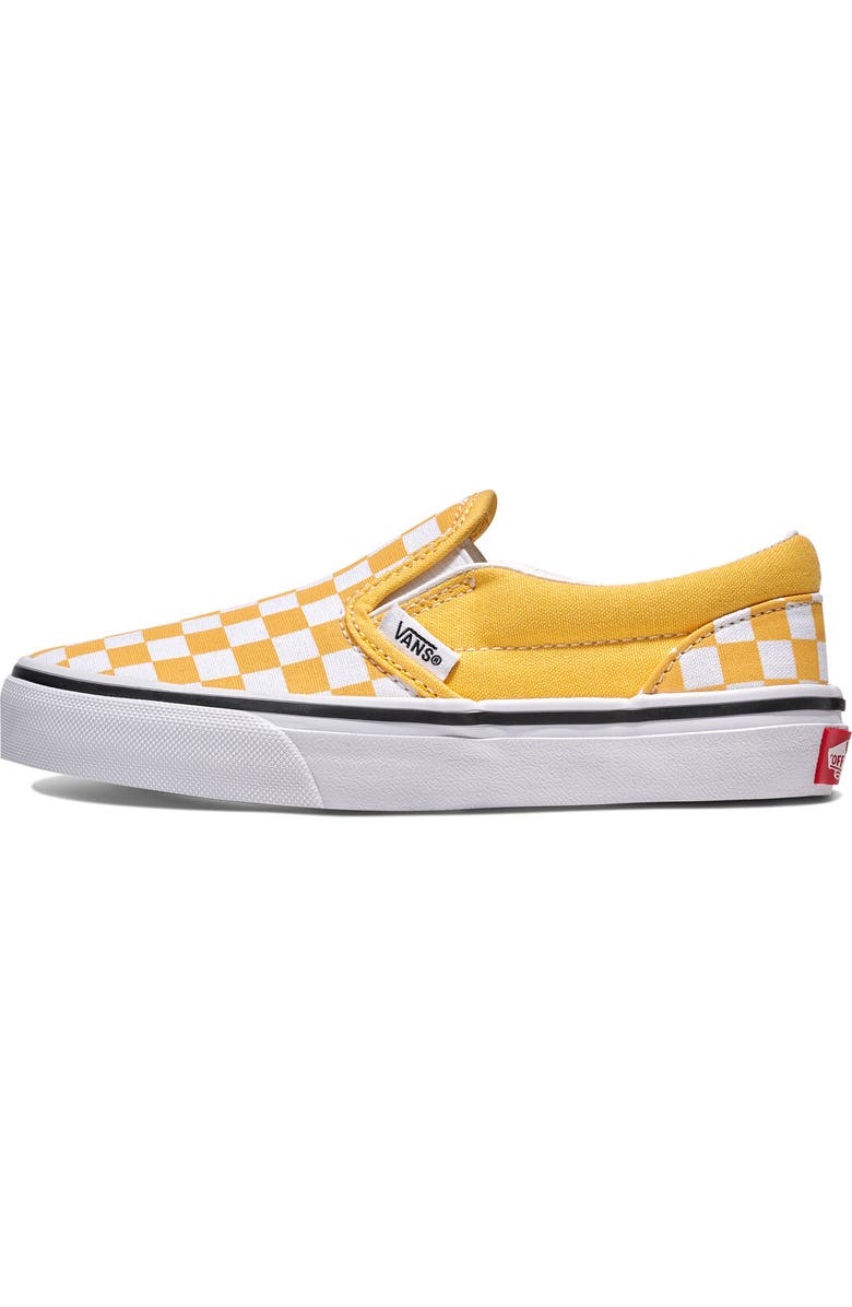 Vans Kids' Classic Slip-On Sneaker, Alternate, color, Checkerboard Banana Cream