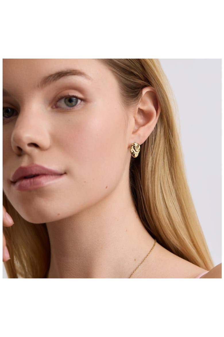 Molten Stud Earrings, Alternate, color, GOLD