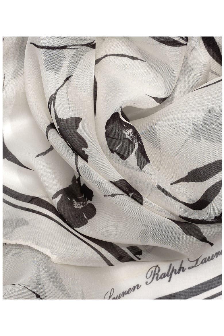 Shadow Floral Silk Diamond Scarf, Alternate, color, CREAM