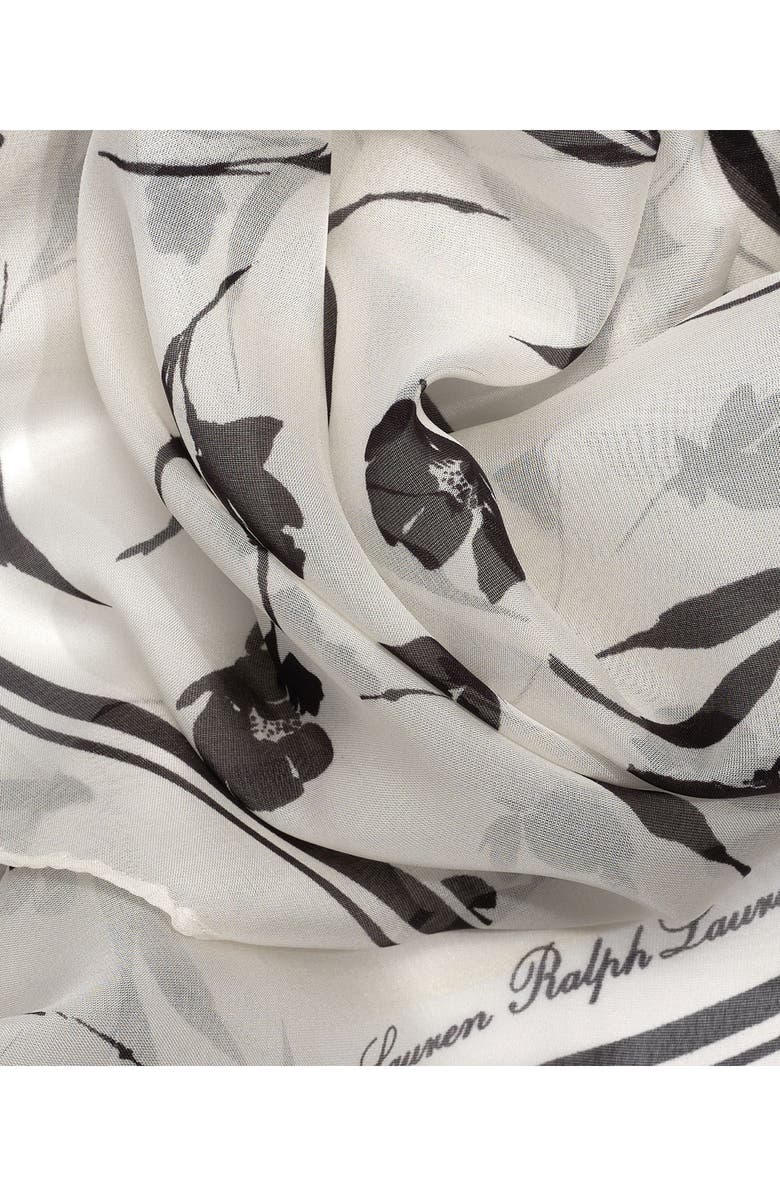 Lauren Ralph Lauren Shadow Floral Silk Diamond Scarf, Alternate, color,