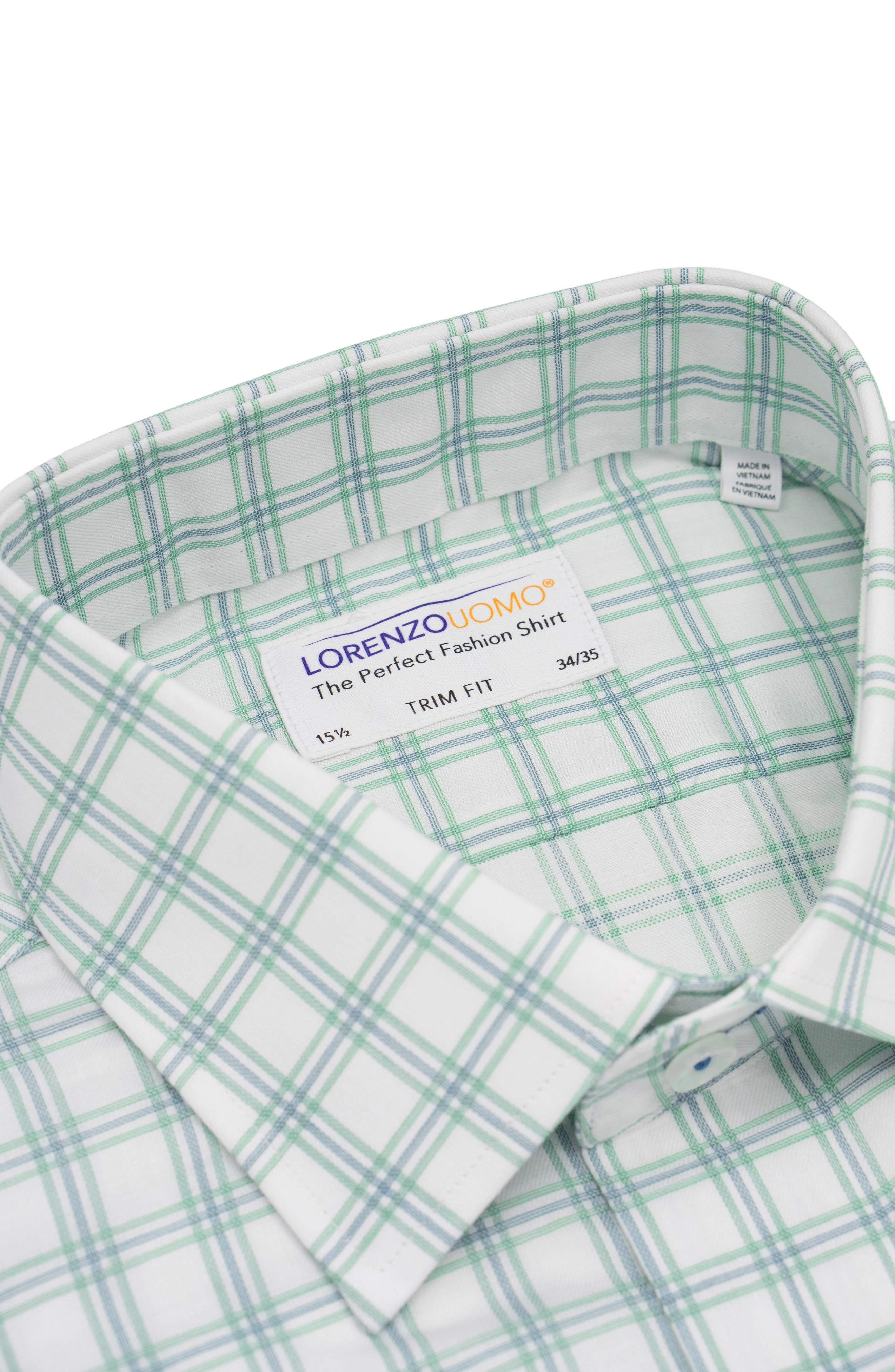 Trim Fit Large Check Dress Shirt - image 2