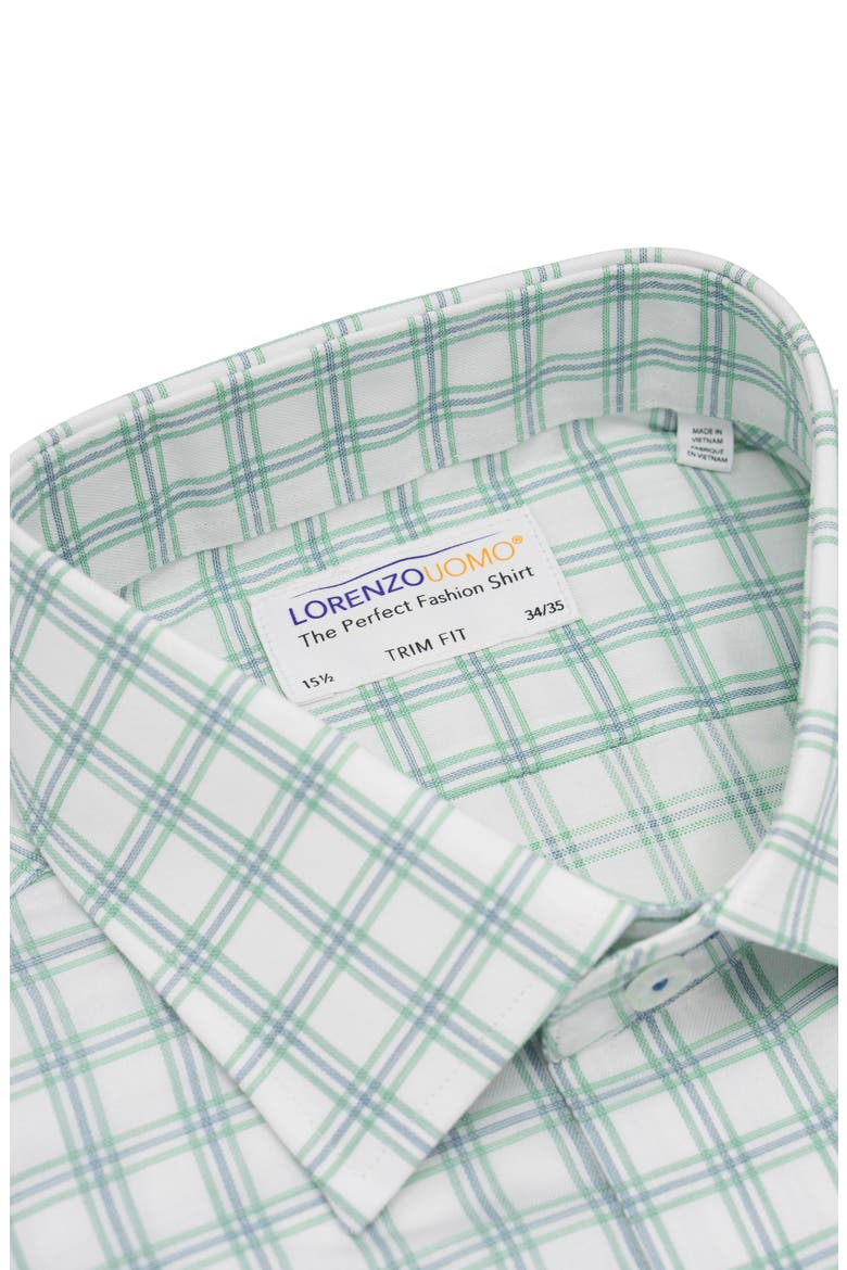 Trim Fit Large Check Dress Shirt, Alternate, color, SAGE