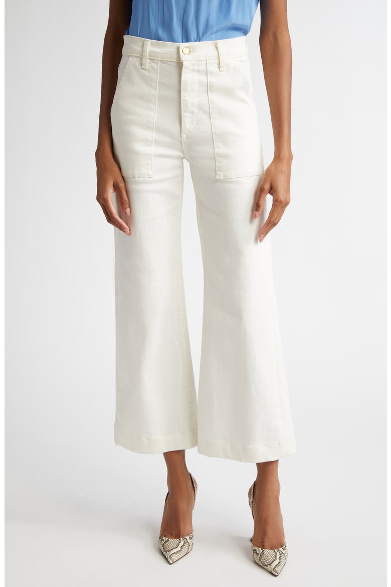 Clifford Crop Flare Leg Jeans, Main, color, WHITE