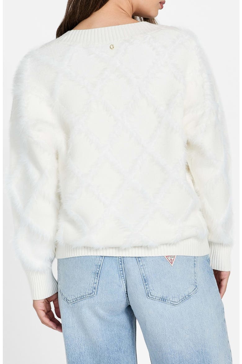 Diamond Stitch Sweater, Alternate, color, WHITE