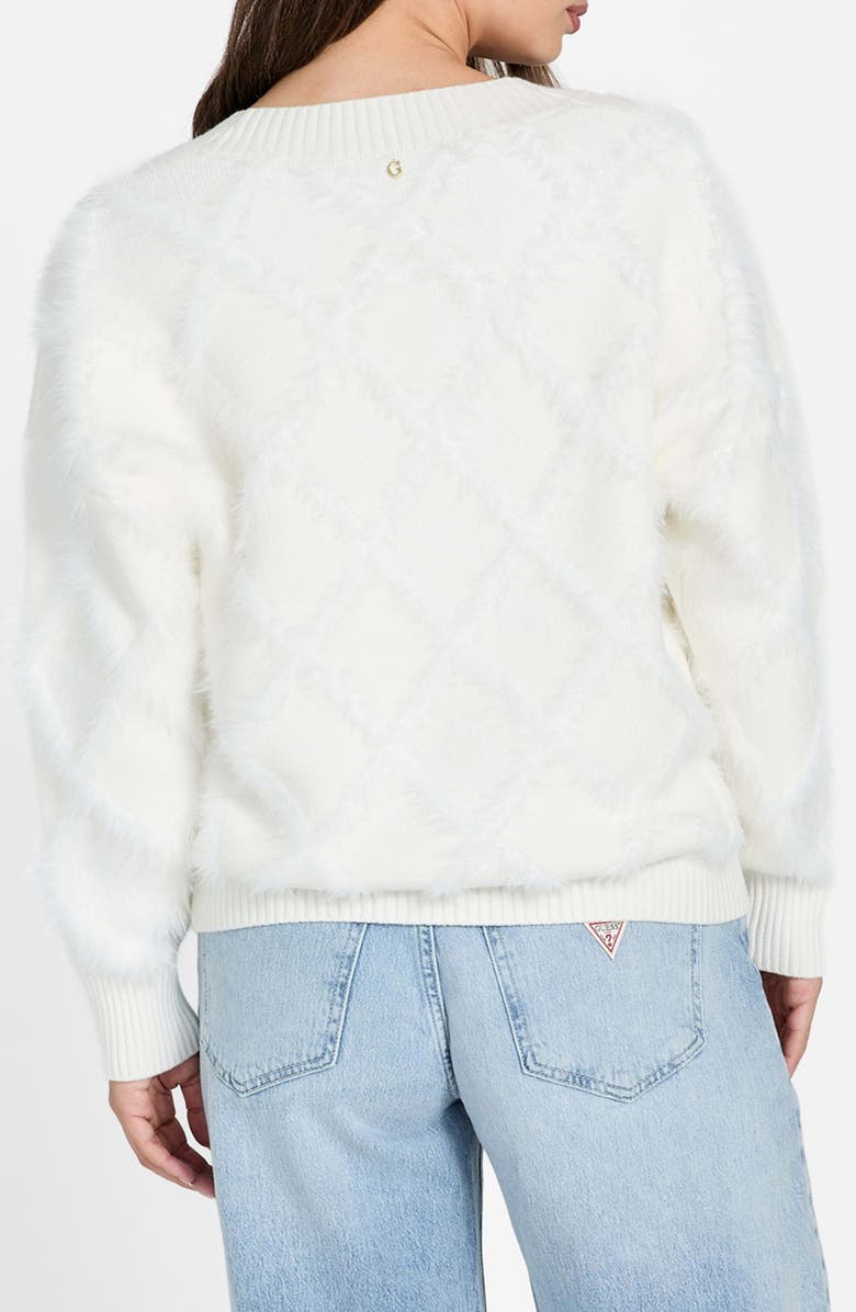 GUESS Diamond Stitch Sweater, Alternate, color, White