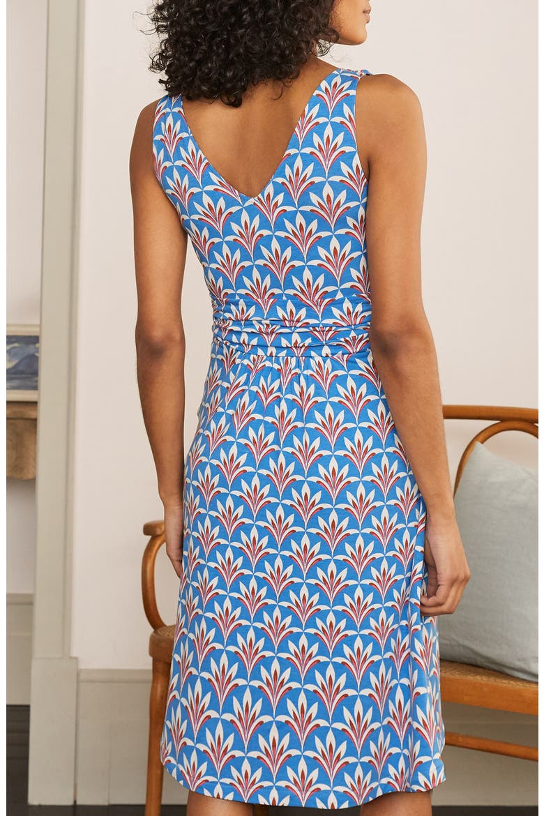 Effie Jersey Dress, Alternate, color, MOROCCAN BLUE PALM PETAL