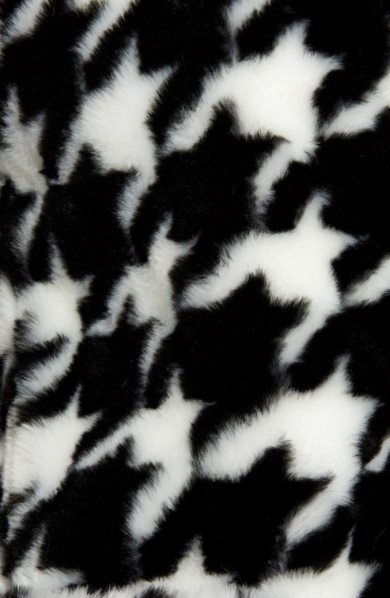 CeCe Faux Fur Houndstooth Jacket, Alternate, color,