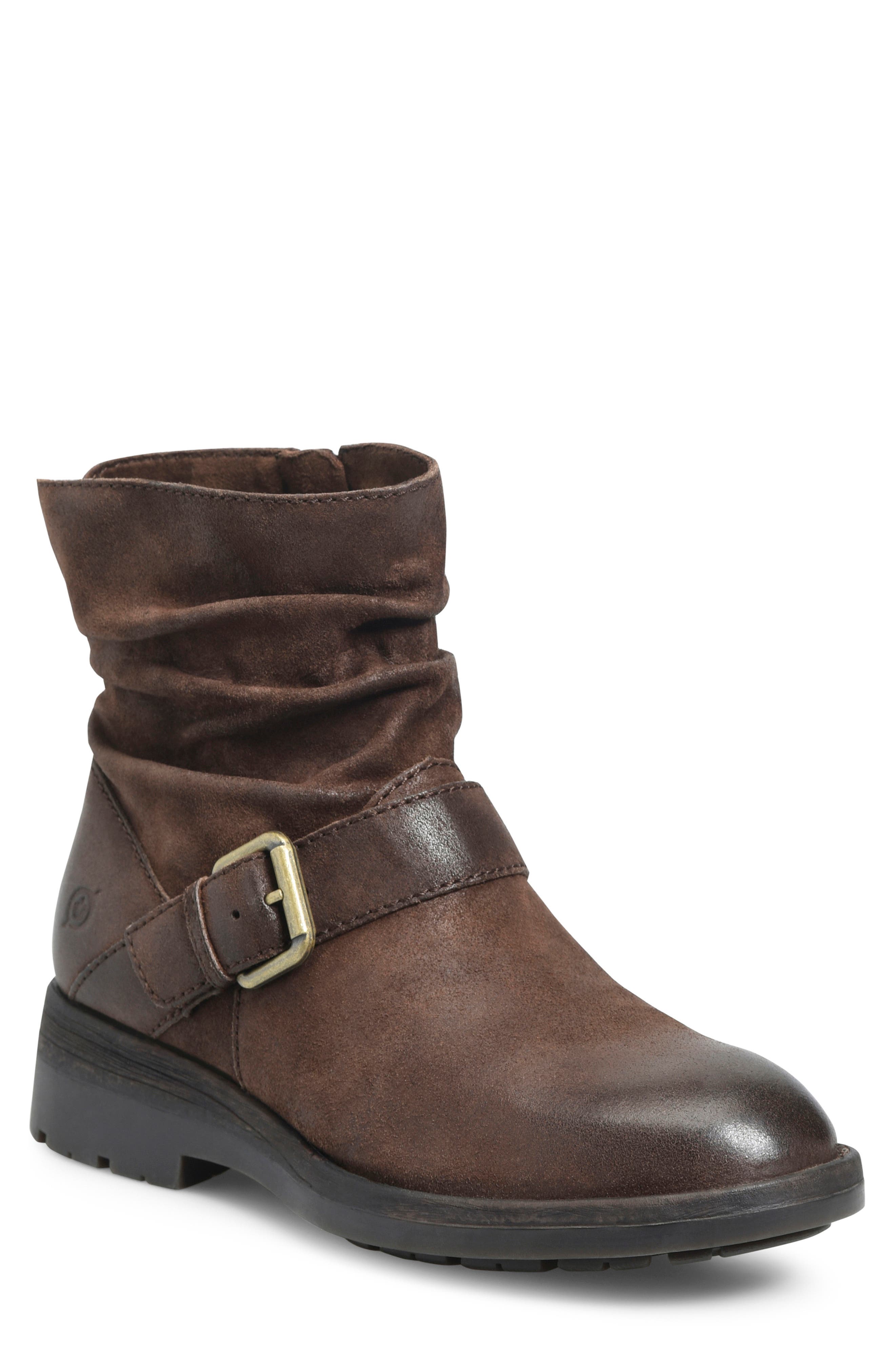 Midway Slouch Bootie, Main, color, DARK BROWN DISTRESSED LEATHER