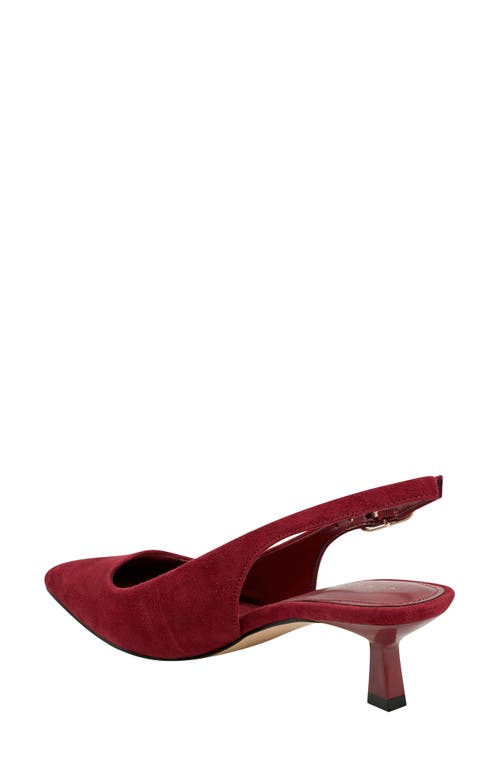 Marc Fisher Ltd Kory Pointed Toe Kitten Heel Pump In Dark Red