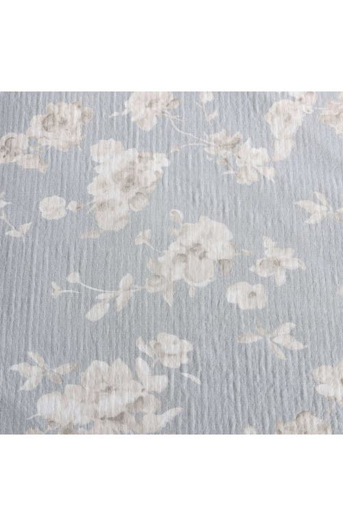 Calvin Klein Home Eternity Floral Reversible Cotton Gauze Comforter Cover & Shams Set In Blue