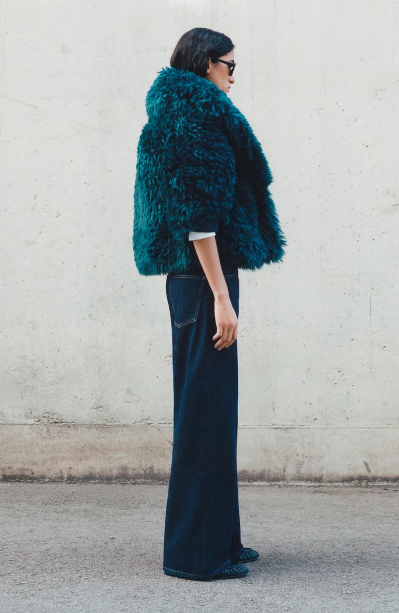 MANGO Belted Mid Rise Wide Leg Jeans, Alternate, color, 