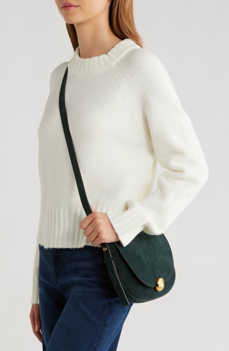 Madewell The Small Dakota Suede Saddle Bag, Alternate, color, Midnight Forest