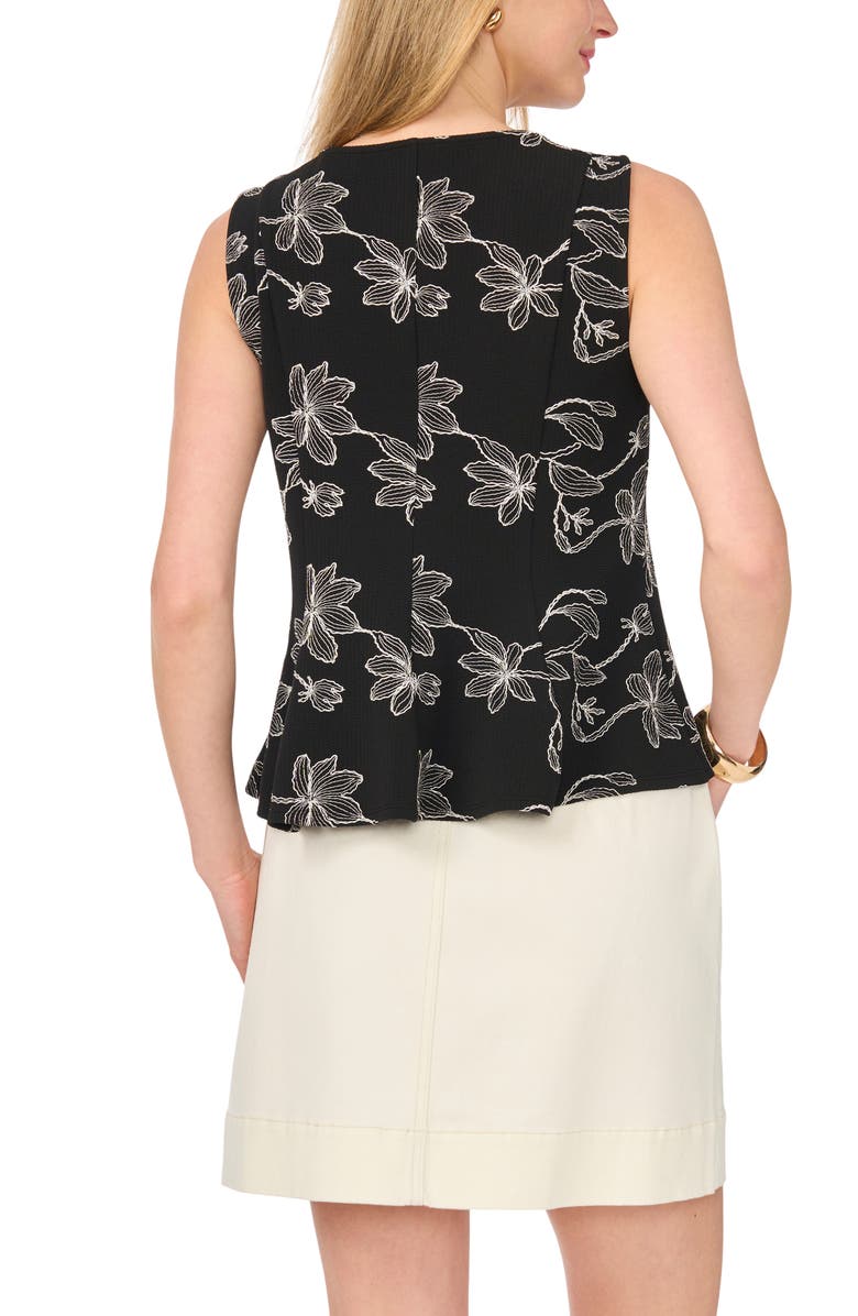 Vince Camuto Embroidered Tank, Alternate, color, Rich Black