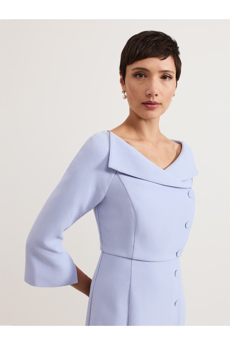 Sienna Asymmetric Collar Midi Tux Dress, Alternate, color, Pale Blue