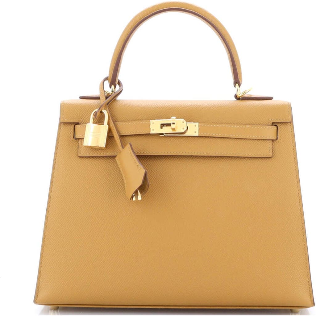 Pre-owned Hermes Hermes Kelly Handbag Brown Epsom With Gold Hardware 25 In Brown