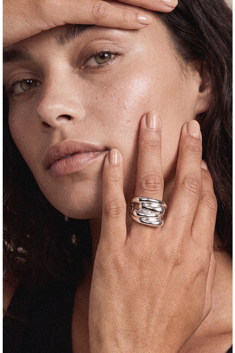 Cluster Dome Ring, Alternate, color, SILVER