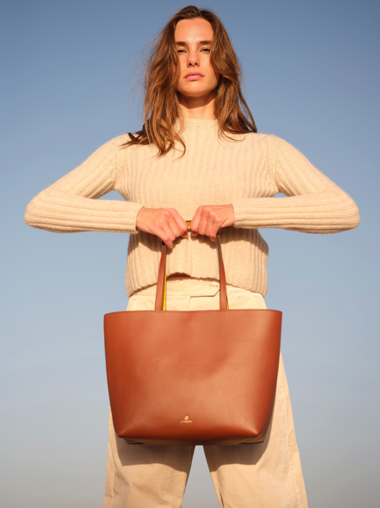 LA PORTEGNA Olivia Tote Vegetable Tanning, Alternate, color, Brown