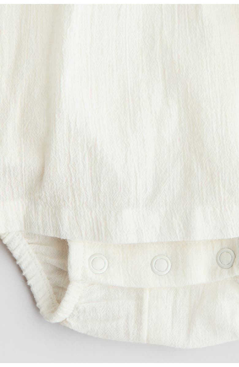 H&M Cotton Bodysuit Dress, Alternate, color, White/Flowers