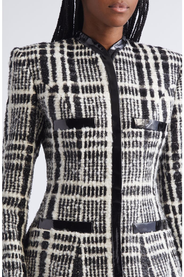 Long Sleeve Tailored Minidress, Alternate, color, BLACK/ WHITE/ GREY