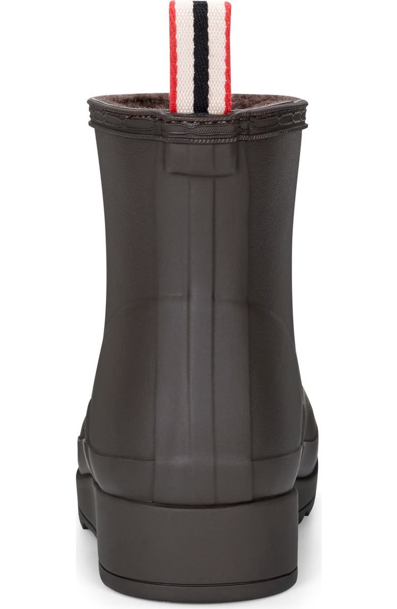 Hunter Play Short Faux Shearling Lined Waterproof Rain Boot, Alternate, color, Dark Brown