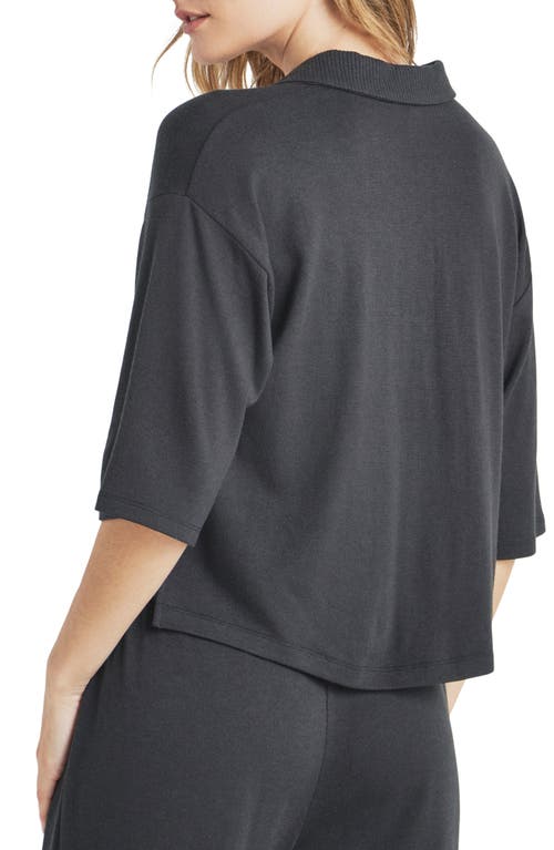 Splendid Brooke Johnny Collar Top In Gray