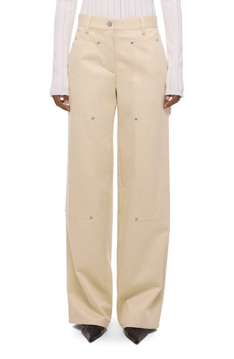 Rivet Detail Cotton Carpenter Pants