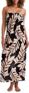 Mimi Flamingo Ariel Strapless Cowl Back Semisheer Maxi Cover-Up Dress