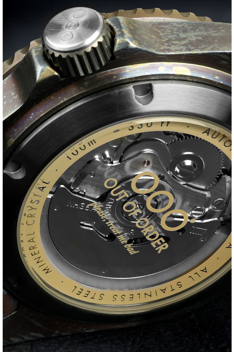 Automatico Quaranta Sand Bracelet Watch, 40mm, Alternate, color, BLACK/ GOLD