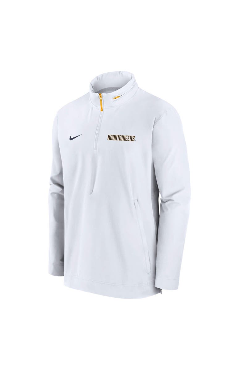 Nike Men's Nike White West Virginia Mountaineers Sideline Coaches Quarter-Zip Jacket, Alternate, color, 