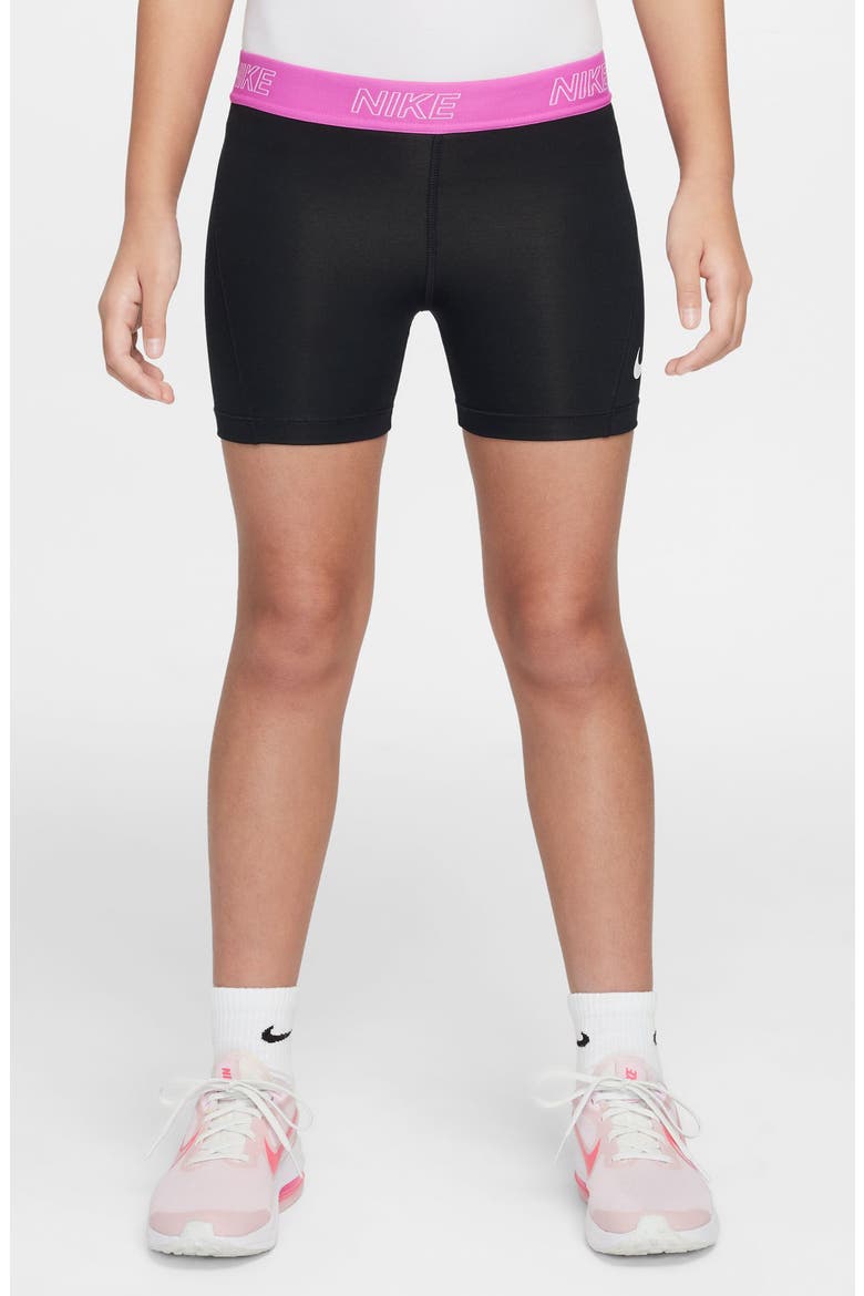 Kids' Victory Gel Bike Shorts, Main, color, BLACK/ ACTIVE FUCHSIA/ WHITE