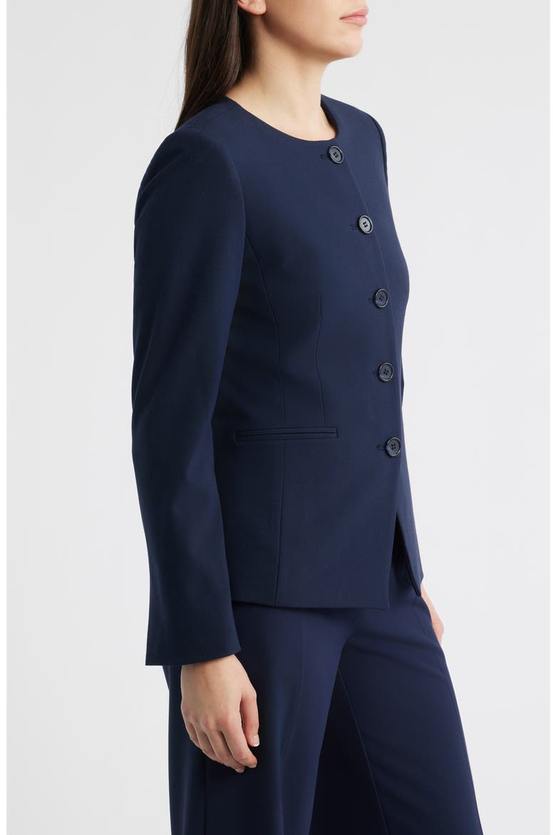 Collarless Jacket, Alternate, color, NEW NAVY