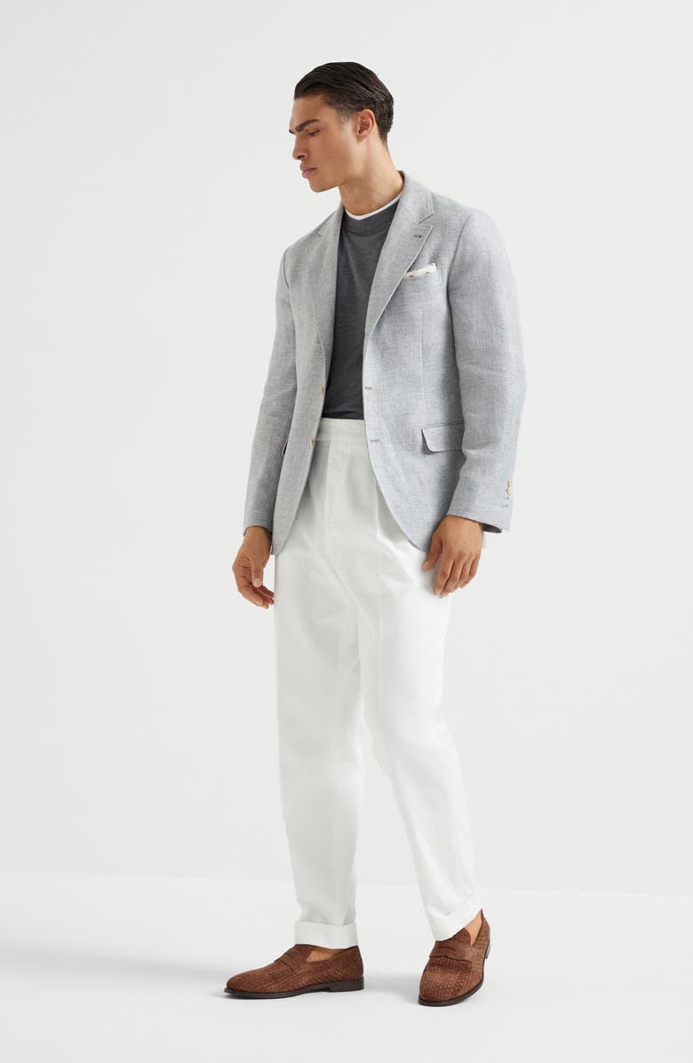 Brunello Cucinelli Diagonal twill unconstructed blazer, Alternate, color, 