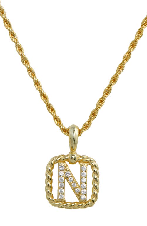 SAVVY CIE JEWELS Initial Pendant Necklace in Yellow-N 