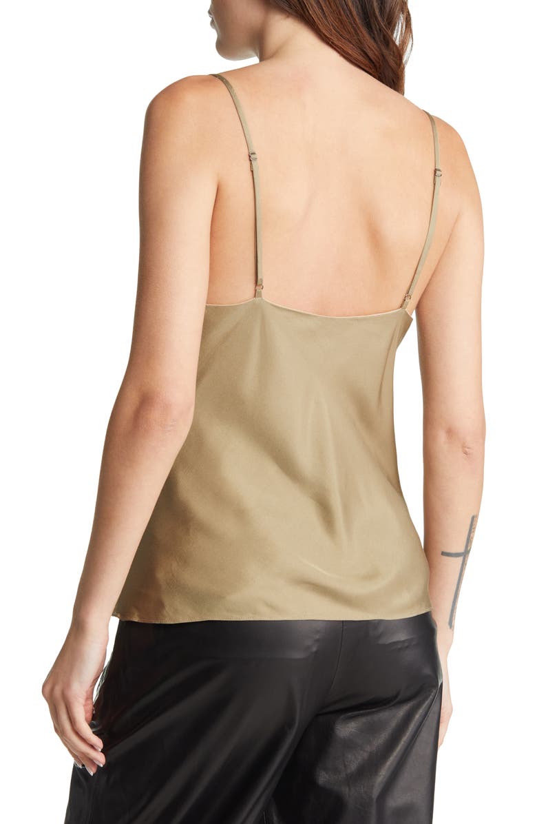rag & bone Logan Lace Silk Blend Camisole, Alternate, color, Olivegrn