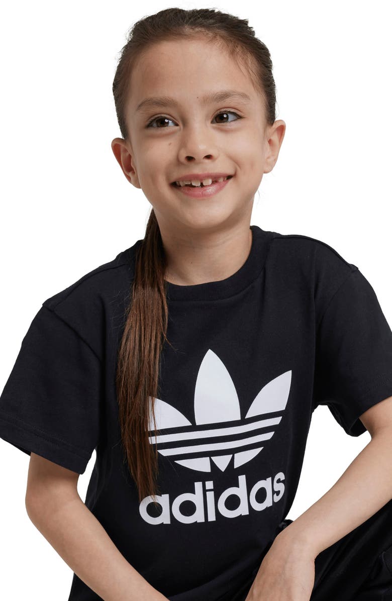 adidas Kids' Adicolor Trefoil Cotton Graphic T-Shirt, Alternate, color,