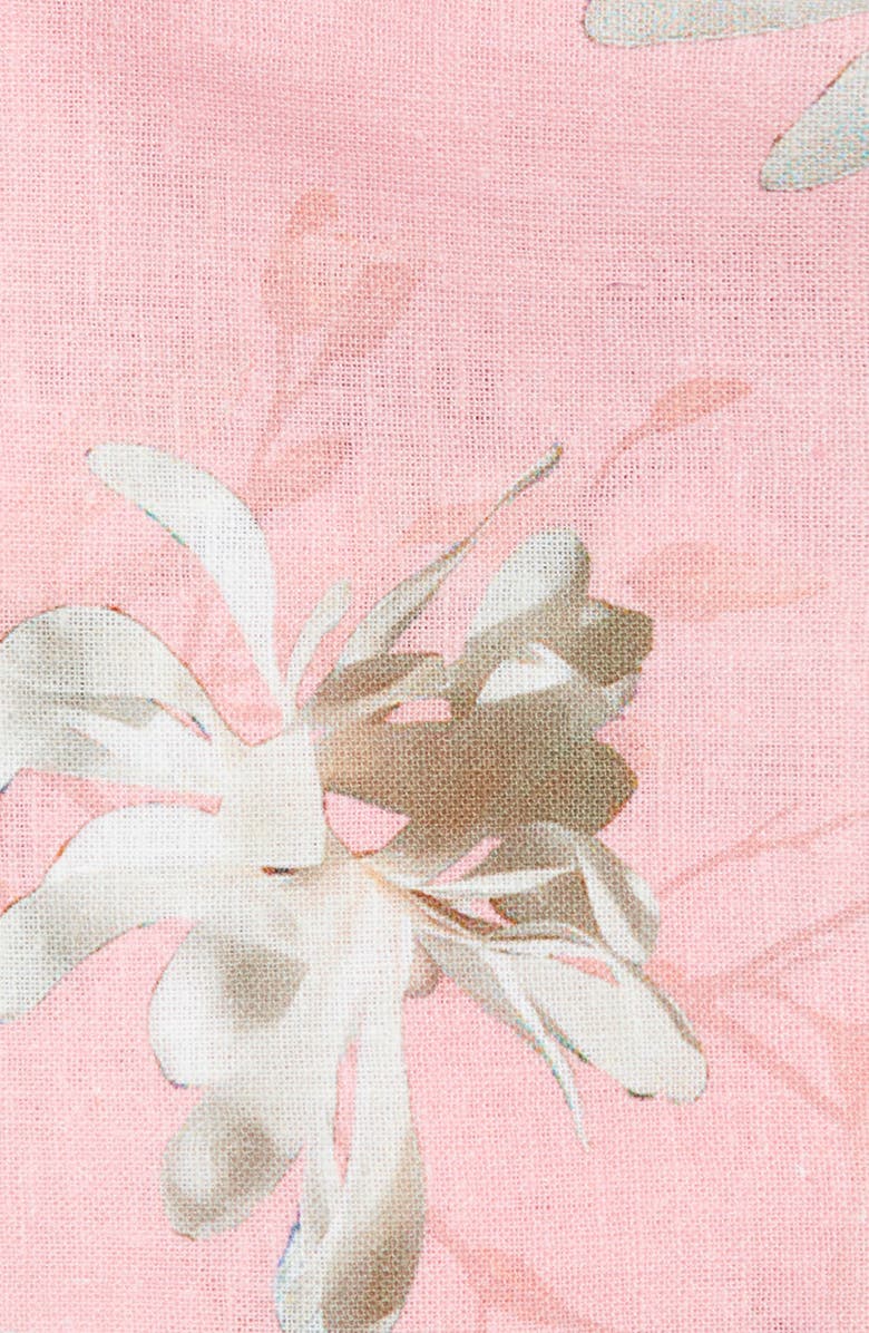 CLIFTON WILSON Floral Linen Pocket Square, Alternate, color, Pink