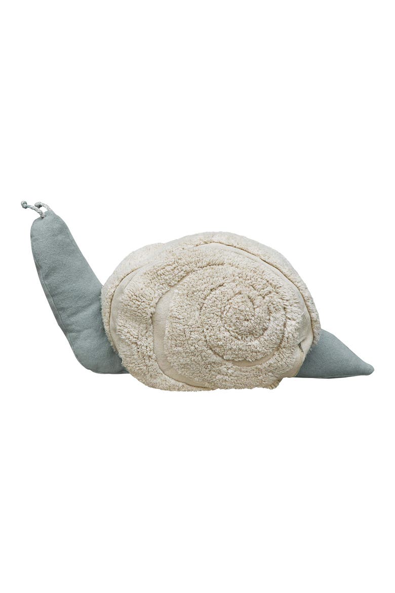 Mr. Snail Pouf, Alternate, color, NATURAL VINTAGE BLUE