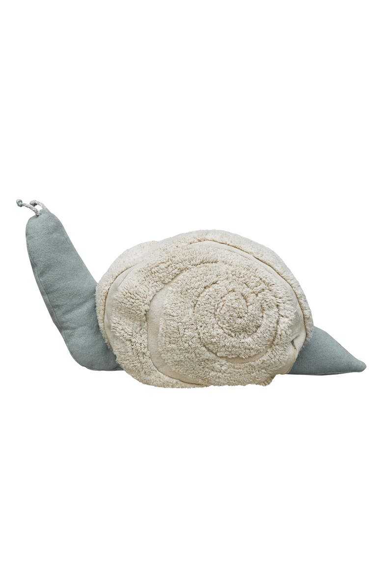 Lorena Canals Mr. Snail Pouf, Alternate, color, Natural Vintage Blue