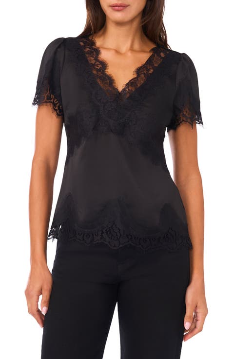 Lace Satin Top