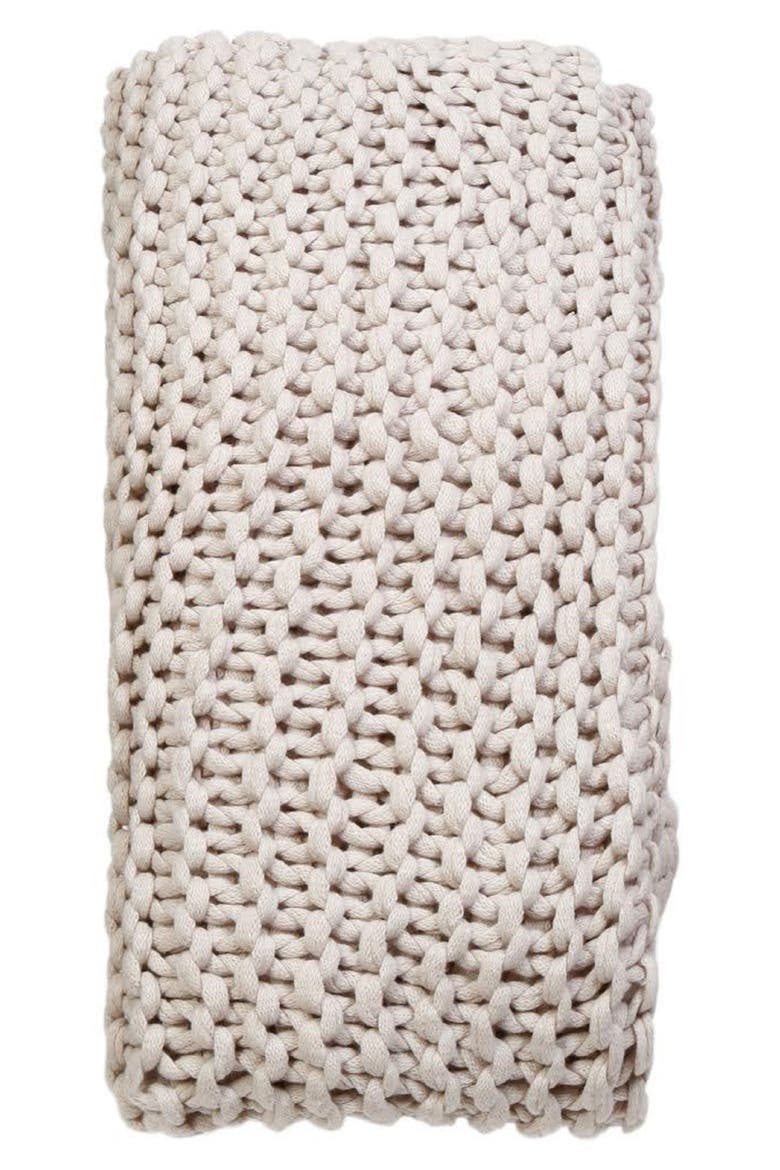 Finn Chunky Knit Throw Blanket, Main, color, TAUPE