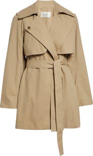 GIA STUDIOS Carmy Split Cotton & Nylon Trench Coat with Removable Sleeves