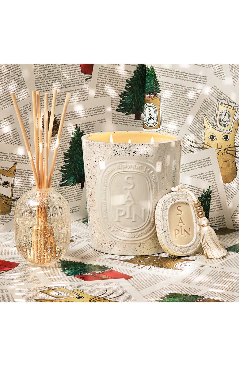 Diptyque Sapin (Pine Tree) - Candle, Alternate, color, White/ Gold