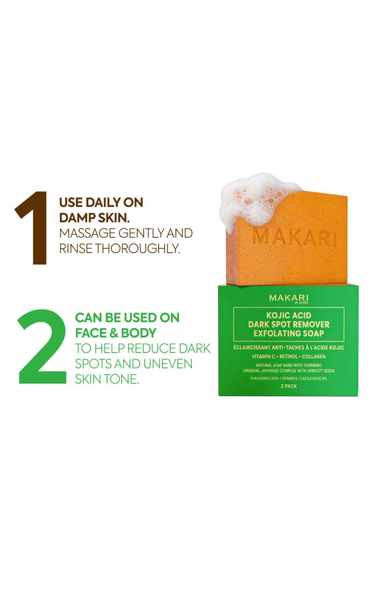 Makari de Suisse Kojic Acid Dark Spot Remover Soap Bars, Alternate, color, NO COLOR