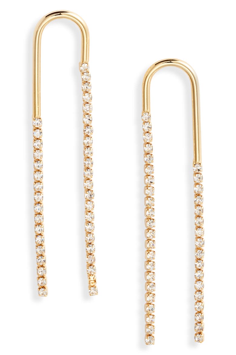 Jules Cubic Zirconia Drop Earrings, Main, color, GOLD