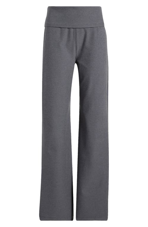 Beyond Yoga Space Dye Wide Leg Pants In True Gray Heather