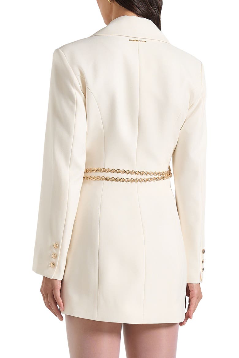 Zara Double Breasted Blazer Dress With Chain, Alternate, color, Off White
